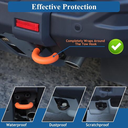 4PCS Bumper Tow Hook Covers Compatible with INEOS Grenadier 2020-2024 Accessories, Front & Rear Bumper Tow Hook Rubber Sleeve Protectors Decoration (Red) in Saudi Arabia