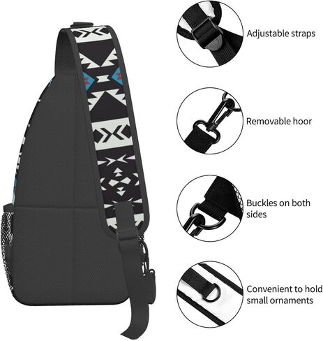 Aztec Geometric Pattern Sling Bag Southwest Native American Ethnic Tribal Striped Crossbody Backpack Navajo Print Chest Shoulder Bag Casual Gym Sports Travel Hiking Daypack for Women Men in Kuwait
