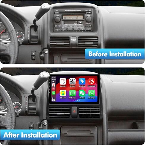 ستيريو سيارة 9 بوصة أندرويد 12 مزدوج الدين لهوندا CR-V 2002-2006 IPS شاشة لمس راديو السيارة مع Carplay & Android دعم تلقائي للكاميرا الاحتياطية GPS FM Navi BT SWC in Kuwait