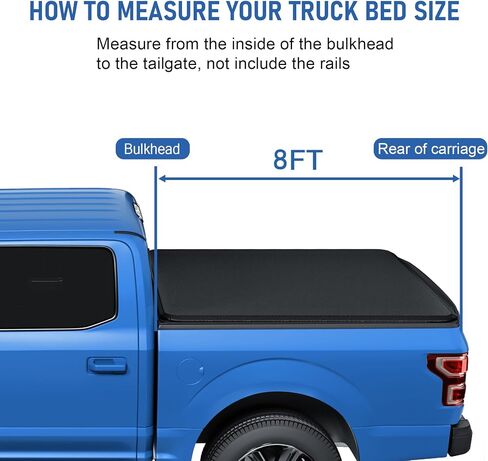 Carmocar Soft Roll Up Tonneau Cover بديل لـ Ford 1999-2024 F250 F350 F450 Super Duty 8ft 6ft Backic Pickup Sper مع ضوء LED in Kuwait