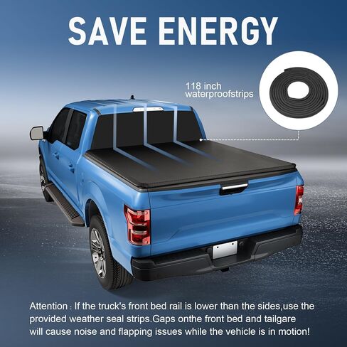 Carmocar Soft Roll Up Tonneau Cover بديل لـ Ford 1999-2024 F250 F350 F450 Super Duty 8ft 6ft Backic Pickup Sper مع ضوء LED in Kuwait