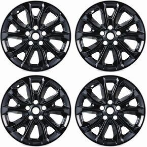 17 "4pcs جلود العجلة السوداء اللمعان لعام 2018-2021 شيفروليه الإعتدال ، تغطي جلود عجلة ABS متوافقة مع عجلات الاعتدال 18-21-غطاء قبعة إطار تلقائي