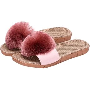 Caistre Women's House Slippers مفتوحة إصبع القدم في صندل شريحة شريحة مسطحة رقيقة من النعال المسطحة المسطحة. in Kuwait
