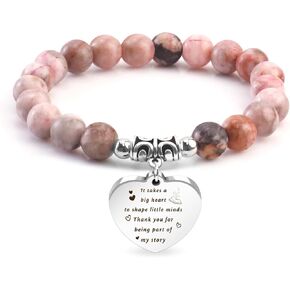 Teacher Appreciation Gifts,End of Year Teacher Gifts Ideas Thank You Teachers Appreciation Retirement for Women for Men Back to School Summer Graduation Easter Mothers Day Christmas Beaded Bracelet
