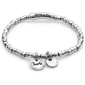 UNOde50 CERTIFICATED LUCK Stretch Bracelet, Sterling Silver-Plated