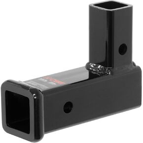 CURT 45013 Vertical Receiver Trailer Hitch Adapter, 2-Inch, 5,000 lbs, 2-7/16-In Rise, GLOSS BLACK POWDER COAT