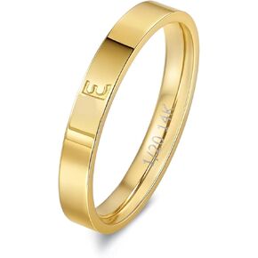 14K Gold Filled Initial Rings for Women Non Tarnish Thumb Rings Wedding Bands for Women Stackable Personalized Letter Rings for Men