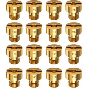 VM22 Carburetor Jet Kit متوافق مع VM22 VM24 VM26 VM30 CARB 196CC 212CC MINI BIKE 125CC 200CC 250CC DIRT BIKE ATV GO KART 16PCS 88 90 95 98 100 10510 115 125 130 130 140 140 150 150 155