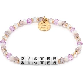 Sister Bracelet, The Original Word Bracelet, Made with Colorful Beads and Plated Brass Hardware, Handcrafted Design & Positive Message, Size XS