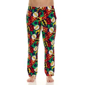 Justice League Men's All Over Print Pajama Pant Adjustable/Elastic Waistband & Pockets Soft/Comfortable Sleepwear