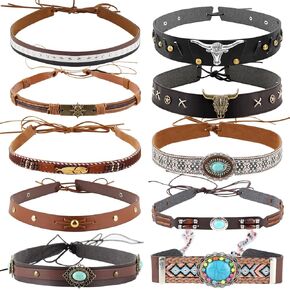 10 PCS Hat Band for Womens Cowboy Hat, Mens Hand Made Replacement Hat Belt