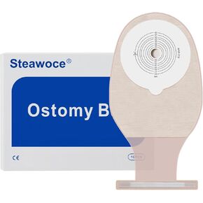 أكياس steswoce 10 pcs فغر القولون ، أكياس واحدة قابلة للتصريف مع إغلاق لرعاية stoma العظمية ، مقطعة لتناسب 15-65 ملم