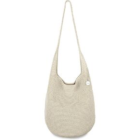 The Sak 120 Hobo Bag in Crochet - Large Women's Purse & Shoulder Bag for Everyday Travel - Durable Handbag With Back Zipper Pocket and Magnetic Snap Closure - Crochet/Natural