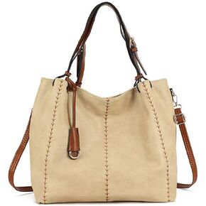myfriday Casual Leather Tote Hobo Bag for Women, Soft Shoulder Bag Crossbody Satchel Purse and Handbag
