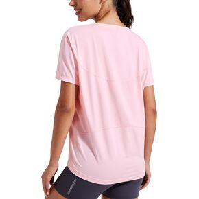 Pioneer Camp Women's Bamboo Viscore Short Sleeve Shirt Neck Loose Fit Workout T-Shirt Gym Athletic Casual Tops