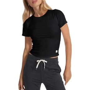 Fioboc Short Sleeve تمرين T القمصان تيس فائقة النعومة للنساء من قمم المحاصيل الرياضية XS-2XL