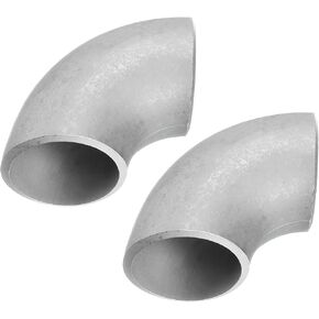 uxcell 2Pcs 90° Mandrel Bend Elbow Pipe, 304 Stainless Steel Bend Tube Exhaust Elbow OD 1.5", Thickness 0.12", Length 2.28" for Car Exhaust Modification, Silver Tone