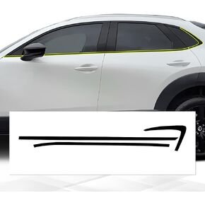 BOGAR TECH DESIGNS Outer Side Chrome Delete Overlay Compatible with Mazda Cx-30 2020-2025, Gloss Black
