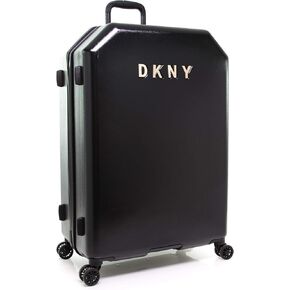 شعار DKNY Metal Logo Stablight Hardside 30 "، أسود