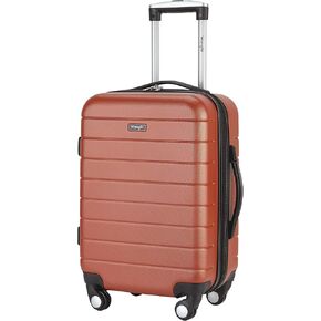 Wrangler El Dorado II Hardside Luggage مع USB Port/Cup Wheels & Spinner Wheels ، Orange Bort
