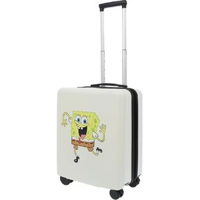 FUL Squarepants 22.5 Inch Carry On Luggage, Hardshell Rolling Suitcase with Spinner Wheels, Black Spongebob