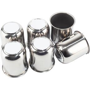 6pcs 3.19 بوصة مقاوم مقاومة للصدأ مقاطع مركزية مدفعات من خلال 3.19 "Bore 3.62" TOP TOP قابلة للإزالة للسيارة SUV RV RIM ، غطاء عجلة الفضة Chrome