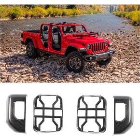 Hoolcar Tail Light Guards Rear Light Cover Protector for Jeep Gladiator JT 2018-2022, Black, for Halogen Lamp