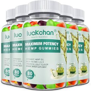 (4 Packs) Hemp Gummies High Potency for Sleep, Pain, Anxiety- Pure Extra Strength Organic Hemp Oil Gummies - 100% Natural Bear Hemp Gummy for Adults