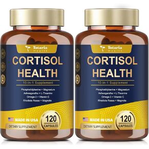 Cortisol Supplement with Ashwagandha,Magnesium,Rhodiola Rosea,L Theanine,Hormone Balance for Women 120 Vegan Capsules (Pack of 1)