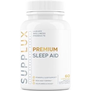 Premium Sleep Aid for Adults - NEW Non-Habit Forming Sleep Aid for Adults | Mood, Sleep, Restfulness Support | 18 Research Backed Ingredients | Melatonin, Magnesium, GABA, Ashwagandha & More - 60 Caps