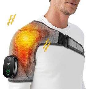 Shoulder Heating Pad, Heated Shoulder Wrap with Massage, Heated Shoulder Brace for Rotator Cuff Frozen Shoulder, Cordless Shoulder Heating Pads Shoulder Massager with Heat