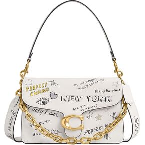 Coach Chain Tabby Shoulder Bag with Sketch Print, LH/Chalk Multi