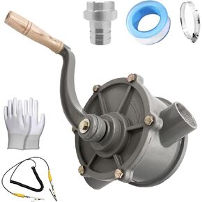 Gas Caddy Pump, Hand gas Diesel Transfer Pump for 30 Gallon 35 gallon 40 gallon Gas Fuel Diesel Caddy,inlet pipe 1-1/4", outlet pipe 1-1/4" (Hand Siphon Pump + 1-1/4" Adapter) - (1.25 inch)