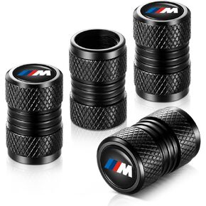 Tire Valve Stem Caps, Compatible with BMW Series Stem Cap Universal Car Air Cover Car Accessories for Cars, SUV, Truck, Motorcycles 4pcs （Black）