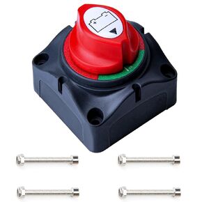 Battery Disconnect Switch, 12V-48V Battery Shut Off Switch Waterproof Power Isolator On-Off Kill 275Amps High Current for Marine Boat RV ATV UTV Vehicles