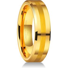 Classic 8mm Tungsten Rings Black/Silver/Gold Matte Finish Grooved Center Comfort Fit Mens Women Wedding Band Christmas Gift