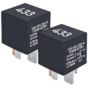 Relay 433#3D0951253A (Pack of 2) – OEM Replacement for VW EOS, Golf, Touareg, Audi A3 - Replace 7N0951253, MEYLE 1008300015