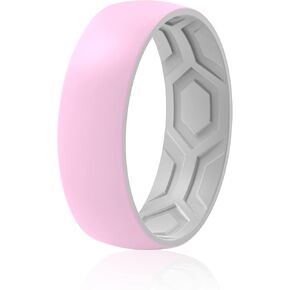ThunderFit Silicone Rings Unisex, Breathable Two Layers Top Design Rubber Wedding Bands 8mm Wide 2.2mm Thick - 1/4/8 Variety Multipack