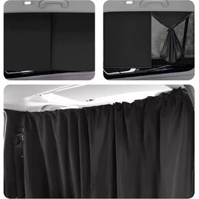 5 PCS Car Curtains 95% Light Blocking Window Shades, 1 Privacy Curtain and 4 Magnetic Double Layer Side Window Covers, Window Shade for Back Windows Baby, Car Camping Essentials