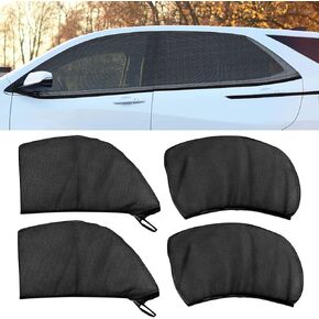 4-Piece Universal Car Window Shades, Breathable Mesh Car Window Cover for Side Window, Car Front and Rear Side Window Sun Shade Suitable for Camping Travelling