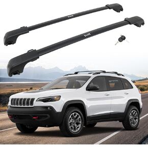 Heka 260 رطلاً رفوف السقف المتقاطع تتناسب مع Cherokee 2014-2023 All-aluminum Rooftop Black Laggage Kayaks Howboards Canoe Surfboards (مع القضبان الجانبية)