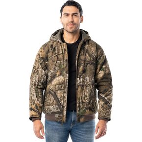 Realtree Men's Insulated Duck Quilted Lined Full Zip Hoodie