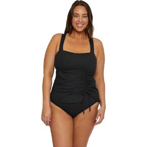 Women's Modern Edge Plus Size Bandeau Tankini, Adjustable, Tie Back, Swimsuit Tops
