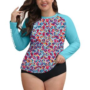 BesserBay Women's UPF 50+ Crew Neck Long Sleeve Rash Guard Shirt Sun Protection Rashguard Top Swim Shirt