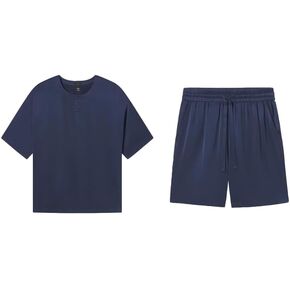 Lunya Washable Silk Mens Short Pajamas Set - Soft Mens Sleepwear - Multiple Color Options - Size S-XXL