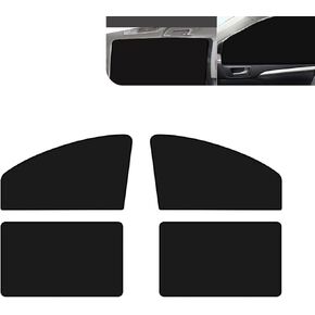 4 PCS Side Window Sun Shade, Privacy Protection Cooling Blackout Curtains, Window Free Lifting Ventilable Adsorption-Type Sun Protection Cover, Universal for Most Cars Trucks (Black)