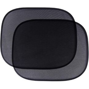 Car Window Shade, 17.1"x14.5" Sun Shade Blocker, Car Sun Shade Side Window, Cling Glare Shield and UV Rays Protection, Mesh Window Shades (2 Pack)