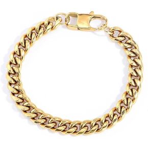 18K gold men's bracelet, women's bracelet, Cuban style simple buckle, easy to disassemble, high-end fashion gift
