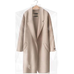 50 Pack 23.6"x55" Garment Bags for Hanging Clothes, Thick Clear Plastic Dry Cleaning Covers for Closet Storage & Travel