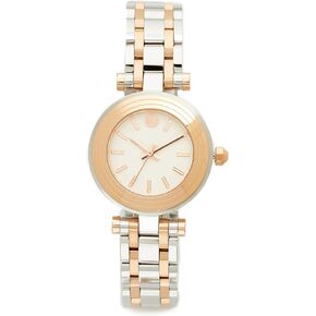 Tory Burch Women's The Classic T Watch, Silver/Rose Gold/Ivory, One Size